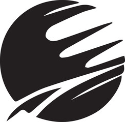 Modern abstract symbol logo icon design as a silhouette depiction of a high-tech company mascot emblem