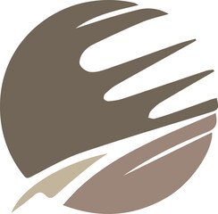 Modern abstract symbol logo icon design as a silhouette depiction of a high-tech company mascot emblem