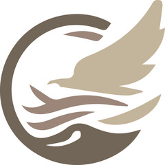 Naklejka premium Modern abstract symbol logo icon design as a silhouette depiction of a high-tech company mascot emblem