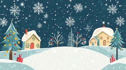 winter landscape with christmas trees