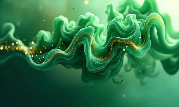 Green smoke with swirling patterns, giving a fresh and organic vibe, suitable for nature themes.