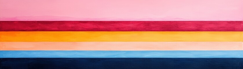 Fototapeta premium A vibrant, abstract artwork featuring horizontal stripes of various colors, creating a harmonious and visually appealing composition.
