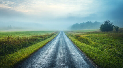 Naklejka premium road in the field