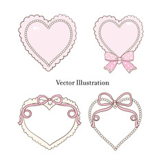 Whimsical Hand-Drawn Heart, Valentine's Day Frame, Border Vector Illustration
