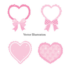 Whimsical Hand-Drawn Heart, Valentine's Day Frame, Border Vector Illustration
