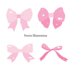 Whimsical Hand-Drawn Bows, Valentine's Day Vector Illustration