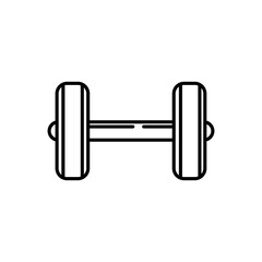 barbell outline on white background
