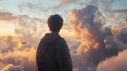 A Dreamer's Journey: Surreal Sunset and Cloudscape