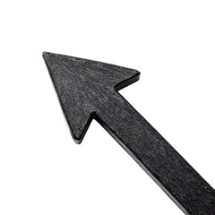 Obraz premium Business trends globalization innovation concept. A sleek, black arrow-shaped object pointing upwards, set against a minimalistic white background, conveying direction and purpose.