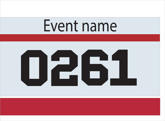 Bib Number Vector Illustration