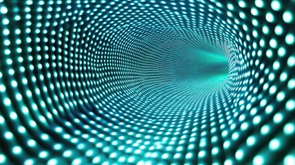 Obraz premium Futuristic D grid design with pulsating glowing dots in a network of teal and cyan tones. No text, no people.