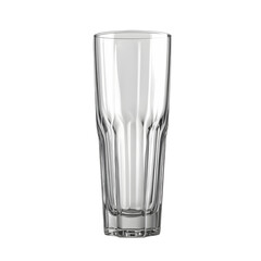 Clear Glass Highball Tumbler Vertical Ribs Elegant Design
