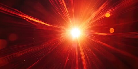 Red supernova explosion in space with vibrant energy.