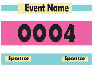 Bib number vector illustration