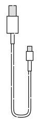 充電コードのイラスト シンプル おしゃれ 破線