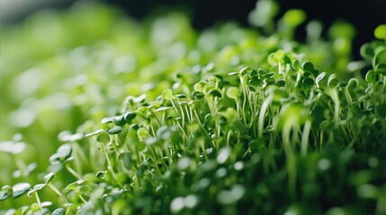 Close up of green plants with many leaves. The plants are small and green, and they are growing in a field