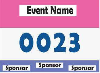 Bib number vector illustration
