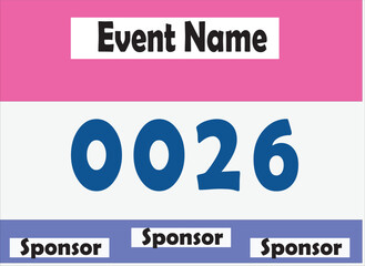 Bib number vector illustration