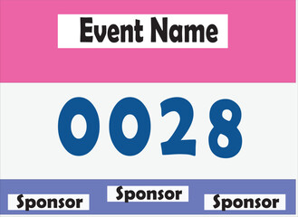Bib number vector illustration