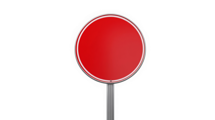 Red Circle Stop Sign: A blank red circle stop sign isolated on white background. It's a powerful symbol of caution, warning, and safety.  