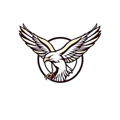 Obraz premium Majestic Eagle Soaring In A Circular Frame