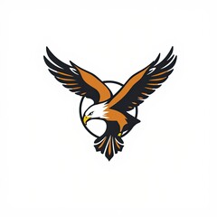 Obraz premium Majestic Eagle Soaring In Circular Design