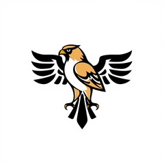 Naklejka premium Majestic Hawk Soaring with Powerful Wings