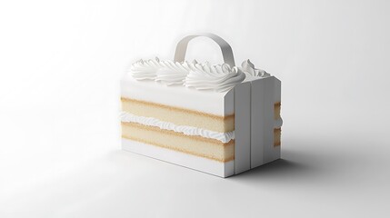 Blank White Cake Box Package Mock Up