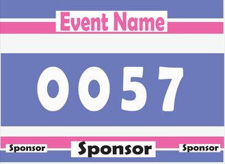 Bib number vector illustration