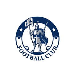 Naklejka premium A Knight Football Club Emblem Design