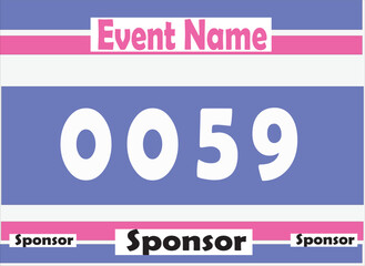 Bib number vector illustration