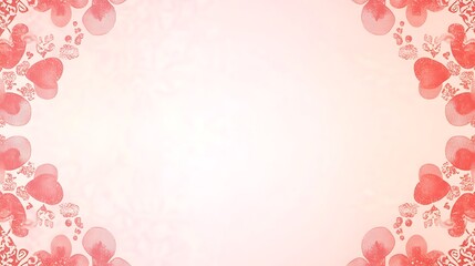 Delicate Coral Flower Border on Soft Pink Background