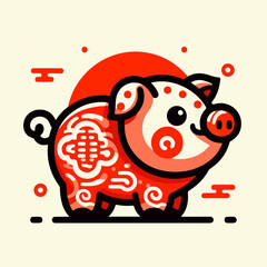 Illustration of animal pig