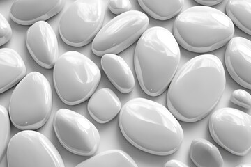 Smooth white pebbles for decorative purposes.