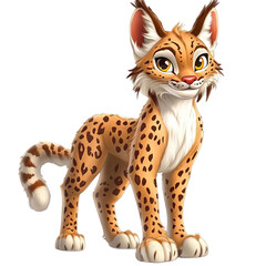 Charming Cartoon Lynx Illustration Captures the Enchanting Essence of Feline Wilderness in a Playful and Adorable Style