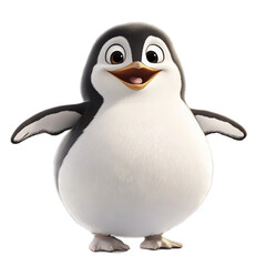 Adorable Cartoon Penguin Character Illustration with a Happy Pose and Cute Expression