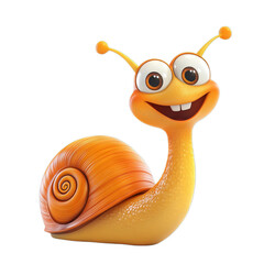 Charming Cartoon Snail with a Broad Smile and Bright Colors in a Whimsical Illustration Perfect for Cheerful and Adorable Visuals