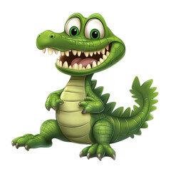 Fototapeta premium Charming Cartoon Crocodile Character: A Playful and Friendly Reptile Illustration with Vibrant Colors for Animated Stories and Children's Adventures