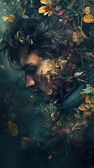 Autumn Man: A Surreal Portrait of Nature's Embrace