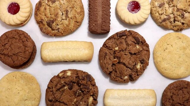 Biscuits Assortment British Cookies Variety Snacks Sugary Delicious Top View