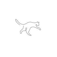 Obraz premium cat continuous line icon