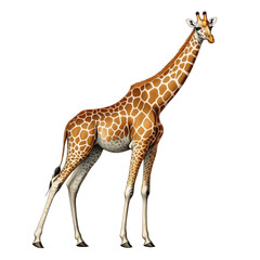 Fototapeta premium Watercolour clipart of a giraffe on transparent background