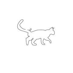 cat continuous line icon