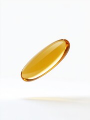 Yellow soft gel fish oil supplement for heart health, omega-3 fatty acids, and nutrition.