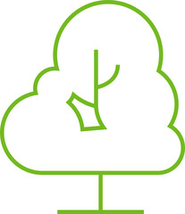 Tree Icon Line Art