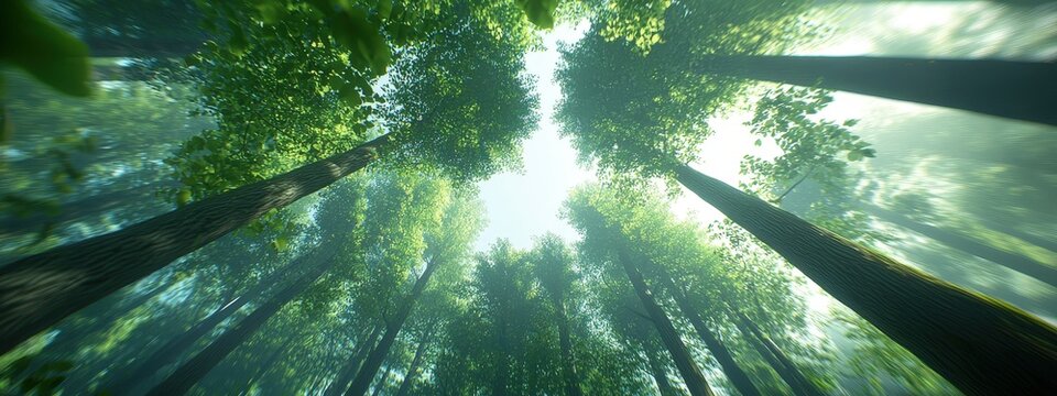 Forest canopy filtering and absorbing CO2 from surrounding areas