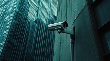 City Surveillance Camera, Modern Building, Security