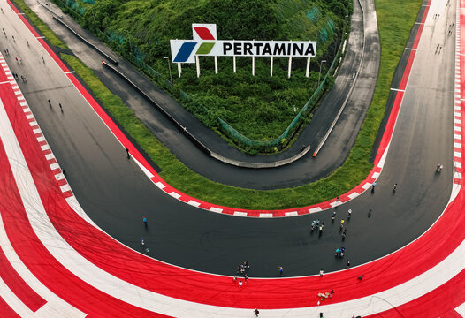 beautiful green hills aerial view Pertamina Mandalika International Circuit in Lombok, Indonesia. Lombok, Mandalika  29 december 2024
