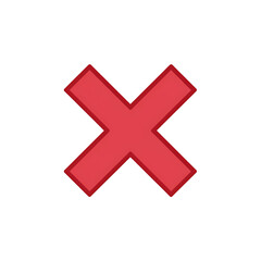 Obraz premium Red Cross Mark, Symbol of Cancellation, Denial, or Erroron transparent background 