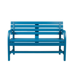Serene Blue Wooden Bench, A Simple Outdoor Seat on transparent background 